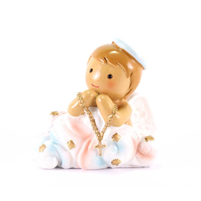 Ángel celeste orando en resina de porcelana 6 cm