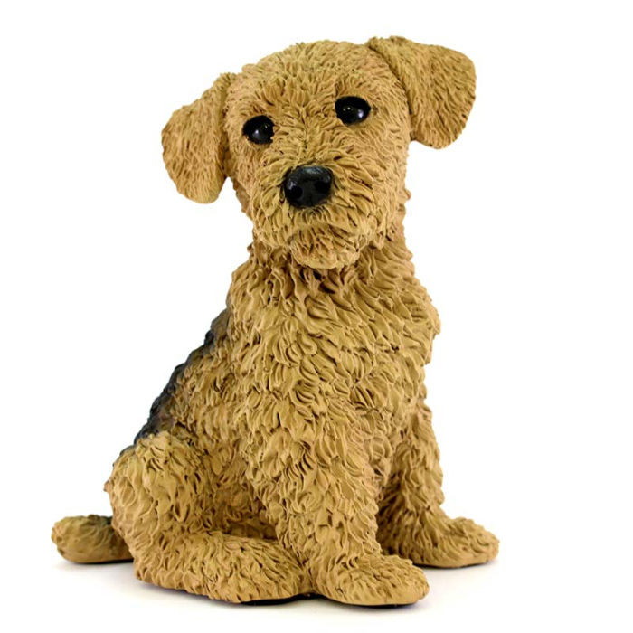 Perro Airedale Terrier en resina de silicona de color 19x24 cm Perro Airedale Terrier en resina de silicona de color 19x24 cm