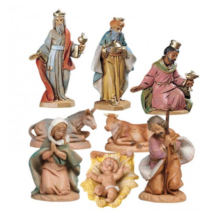Natività in resina 6,5 cm 8 pezzi Presepe Fontanini Natività in resina 6,5 cm 8 pezzi Presepe Fontanini