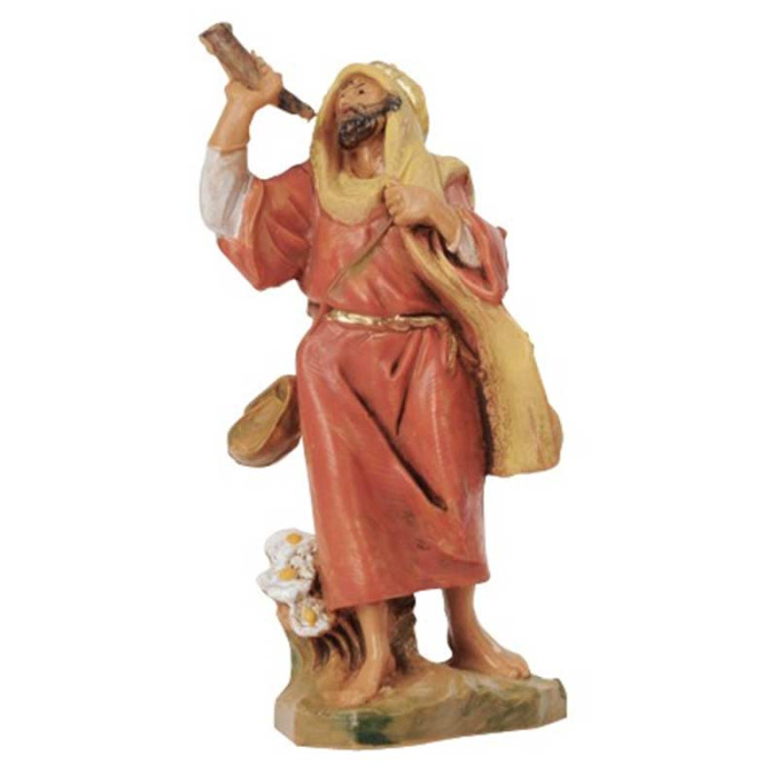 Pastore con corno in resina 6,5 cm Presepe Fontanini Pastore con corno in resina 6,5 cm Presepe Fontanini