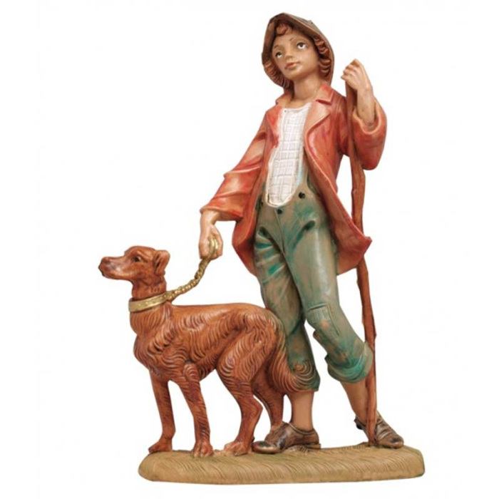 Resin Shepherd with Dog 12 cm Fontanini