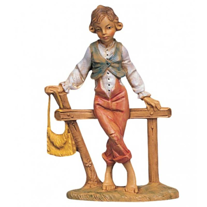 Pastor con cerca de resina 12 cm Belén Fontanini