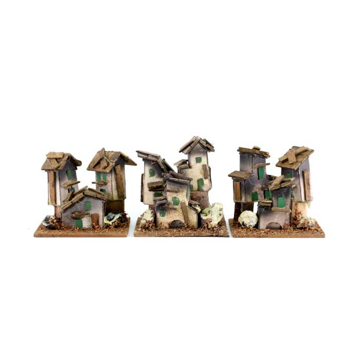 Casetta per presepe in cartoncino e legno 8x7 cm Casetta per presepe in cartoncino e legno 8x7 cm