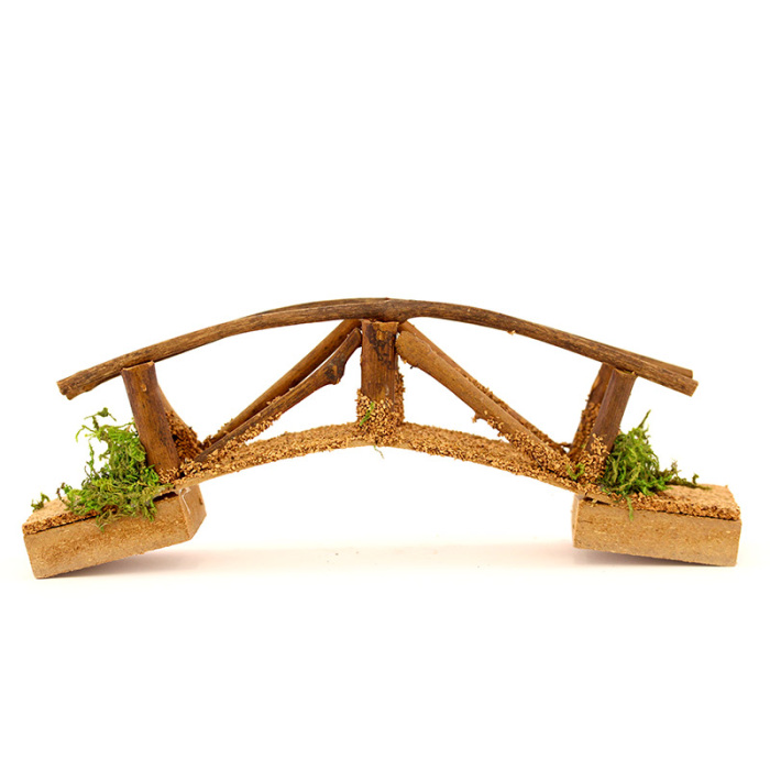 Puente de madera y corcho para belén de 25 cm