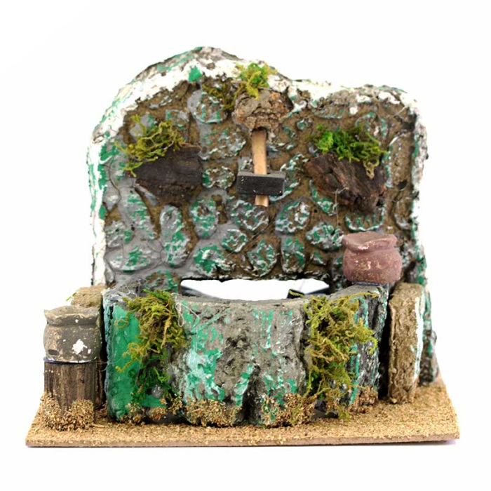 Fontana per presepe con pompa 18x15x14 cm