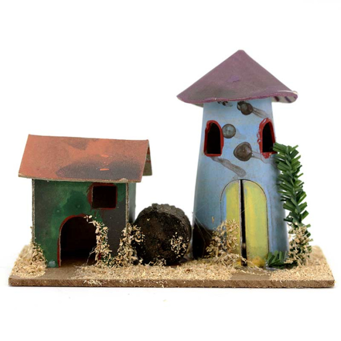 Casetta per presepe legno e cartoncino 8.5x12.5x6 cm Casetta per presepe legno e cartoncino 8.5x12.5x6 cm