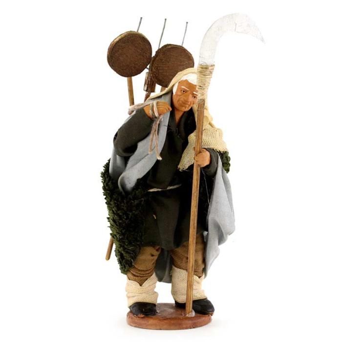 Terracotta and Clothing Man with Tools 12 cm