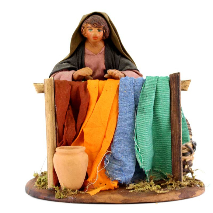 Terracotta and Clothing Woman hanging Clothes 12 cm