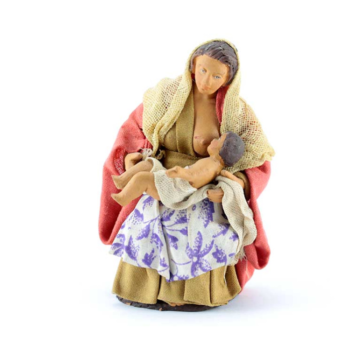 Terracotta and Clothing Breastfeeding Woman 12 cm