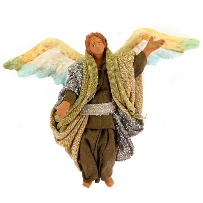 Angelo da appendere in terracotta vestita 10 cm