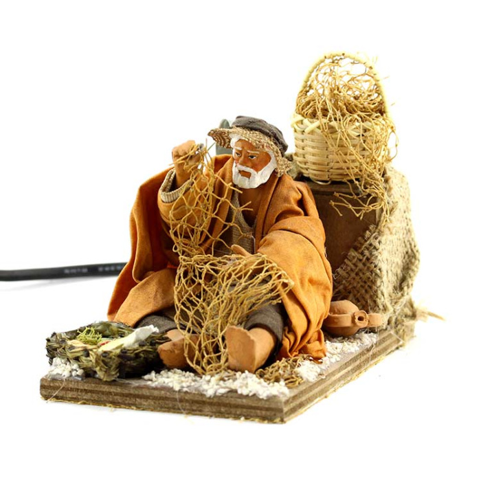 Terracotta and Clothing Moving Spinning Fisher 12 cm