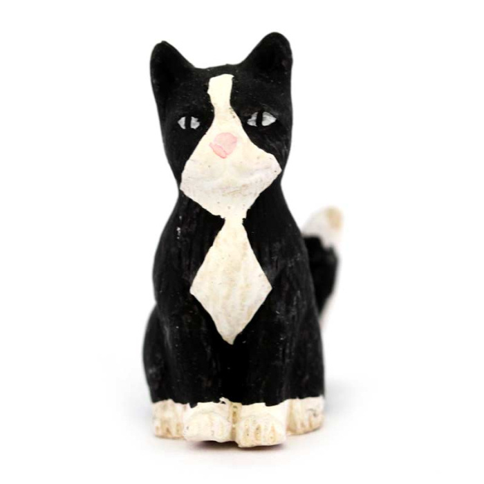 Terracotta Sitting Black Cat 12 cm