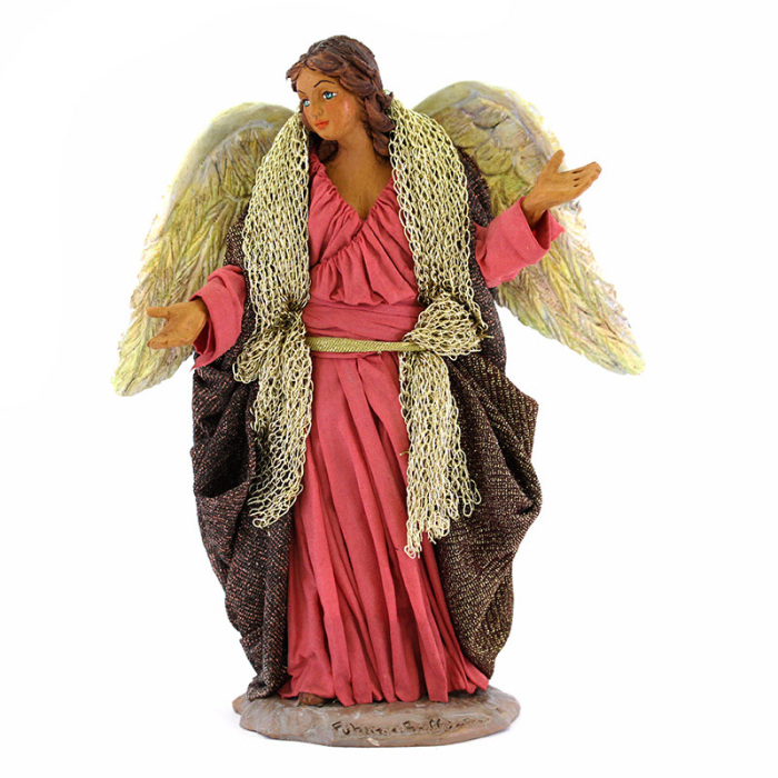 Dressed terracotta Standing Angel 24 cm