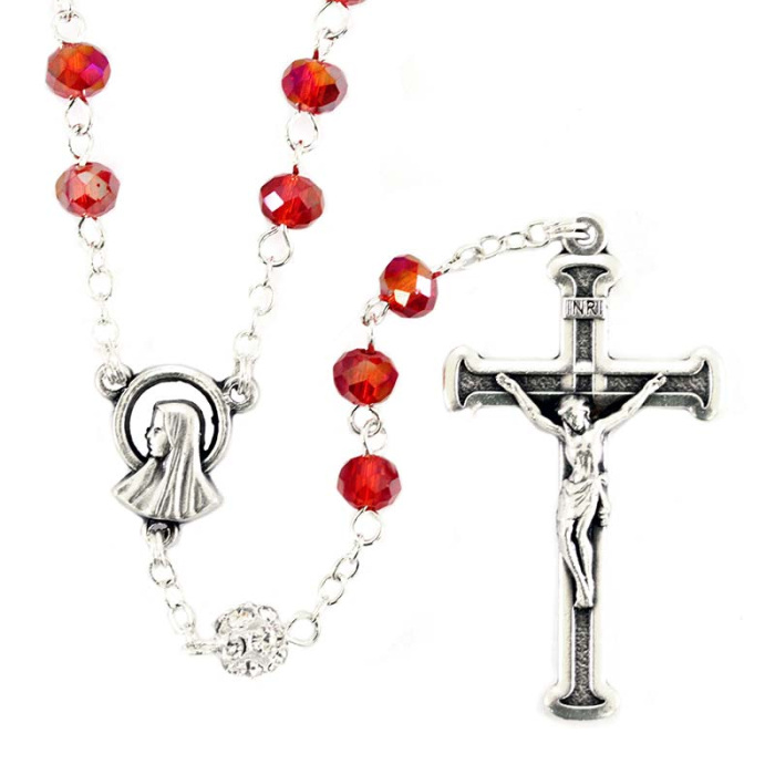 Rosario de cristal rojo Cuenta 6 mm Cipolletti