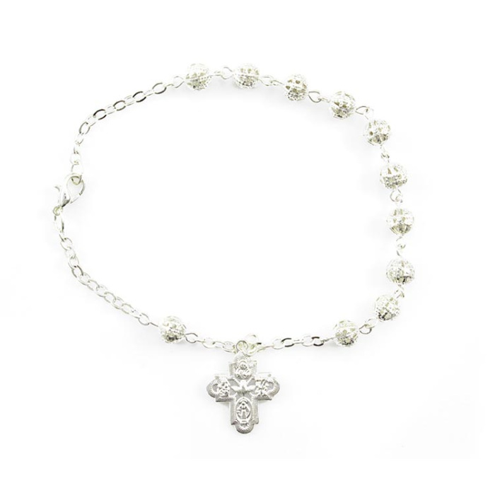 Rosary Bracelet Metal filagree grain 6 mm