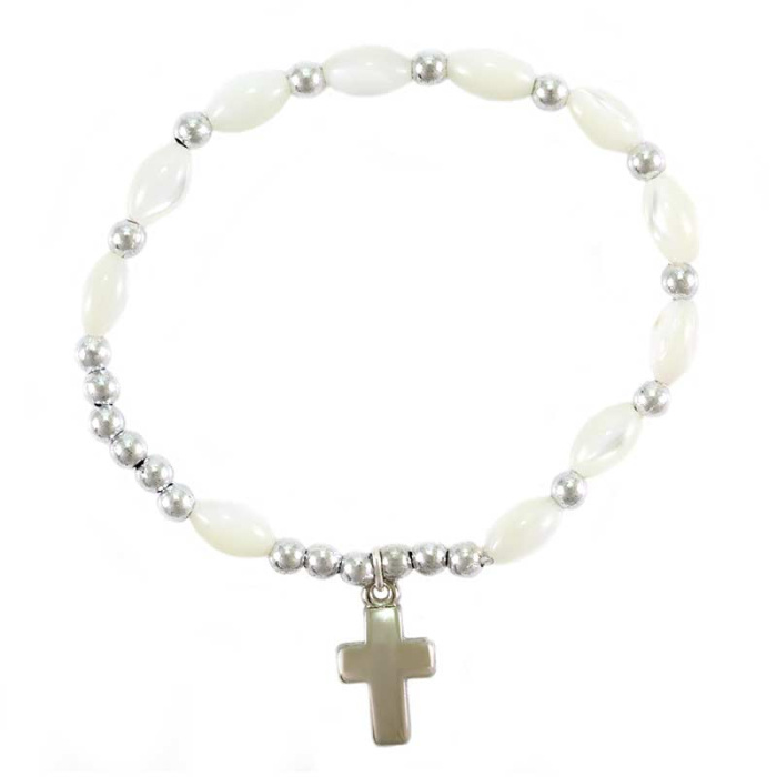 Rosario a bracciale elastico grani ovali Grano 6x9 mm