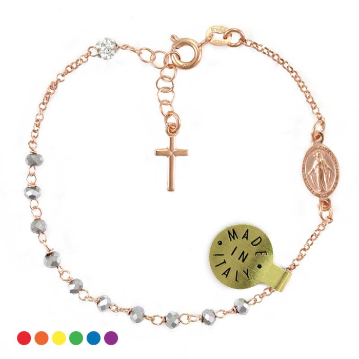 Rosario a bracciale argento ramato Grano 3 mm