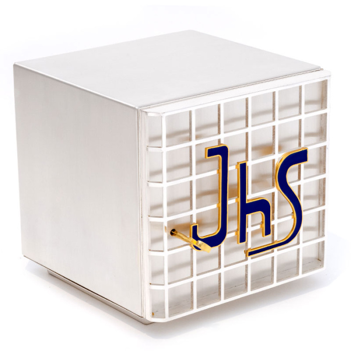 Tabernacolo stile moderno smalto blu 25x25x25 cm Tabernacolo stile moderno smalto blu 25x25x25 cm