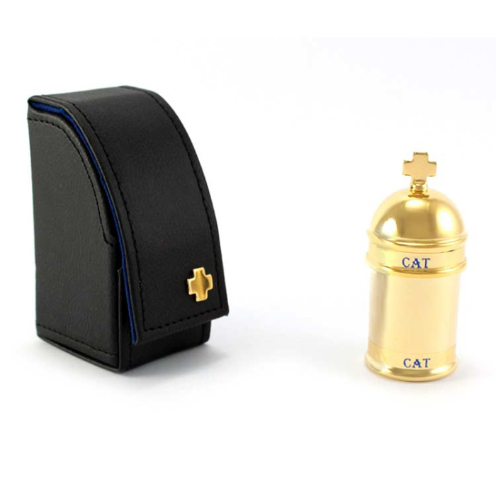 Vasetto Olio Catecumeni con astuccio nero 8x3,5 cm Vasetto Olio Catecumeni con astuccio nero 8x3,5 cm