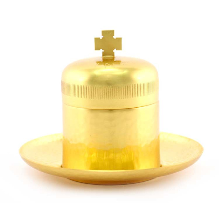 Sacred Infirm Oils jar with incorporated Plate 8.5 cm