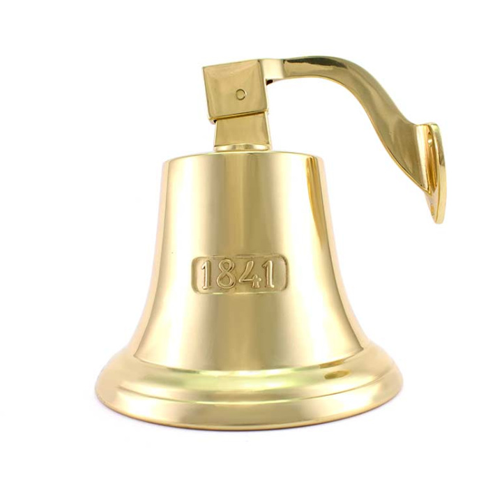 Campana con braccio da muro ottone dorato 24 cm