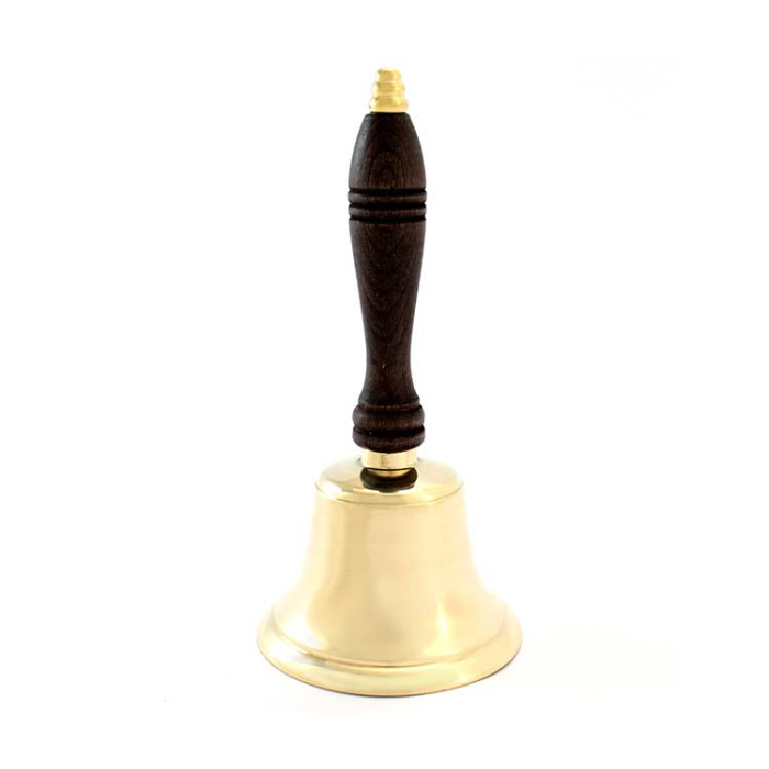 Campanilla litúrgica de latón con mango de madera 21 cm