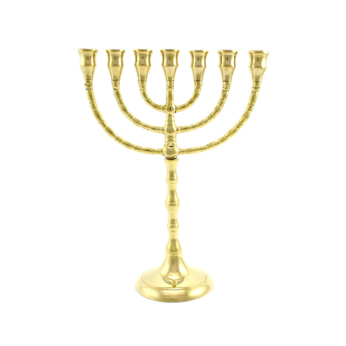 Candelabro Menorá 7 velas latón 24,5 cm Candelabro Menorá 7 velas latón 24,5 cm