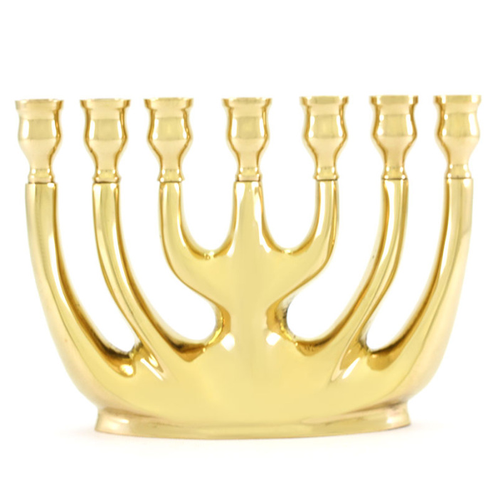 Candelabro 7 llamas latón dorado 17x12 cm Candelabro 7 llamas latón dorado 17x12 cm