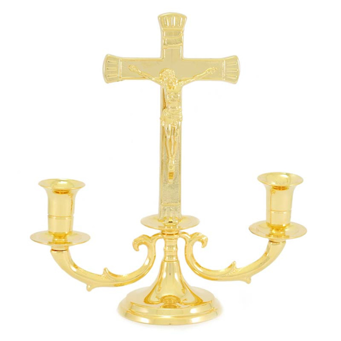 Candelabro moderno con Cruz 26 cm