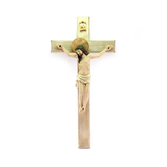 Crucifijo de madera Cuerpo de Jesús de resina 29x61 cm Crucifijo de madera Cuerpo de Jesús de resina 29x61 cm