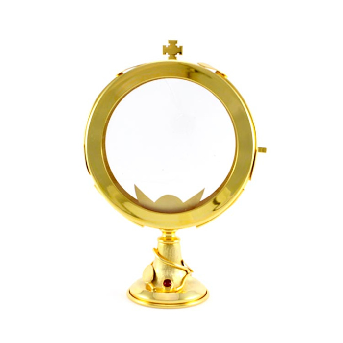 Ostensorio Hostia Magna latón dorado 27 cm Ostensorio Hostia Magna latón dorado 27 cm