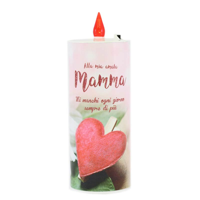 Lumino elettronico dedica Mamma 15 cm