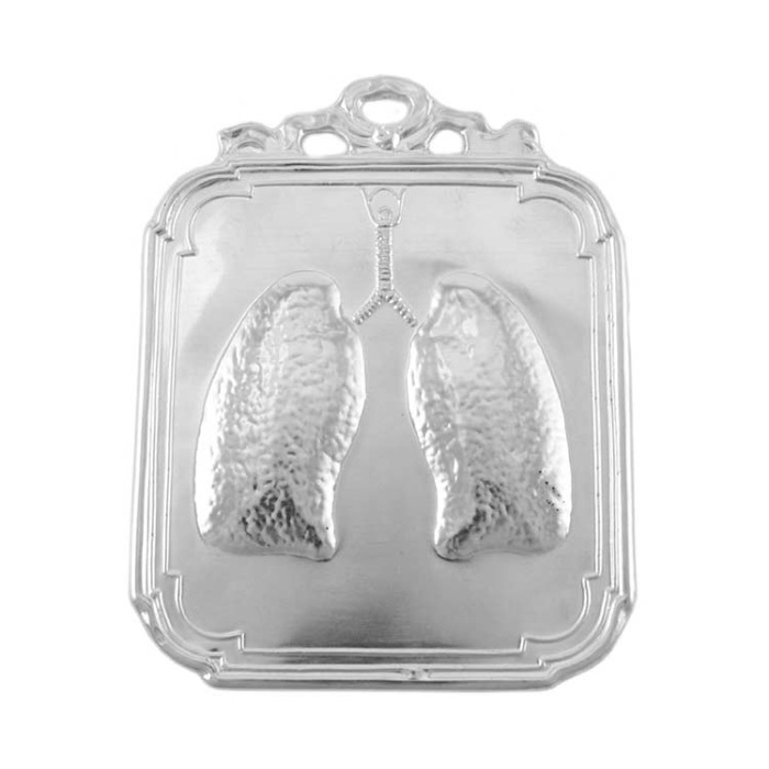 Ex voto in argento 925°° polmoni 9x12 cm