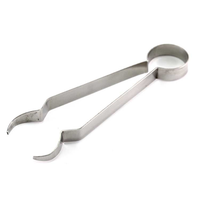 Pinzetta in metallo con becco tondo 18 cm