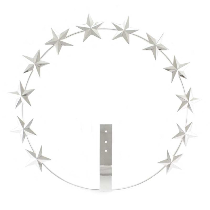 Aureola Virgen de latón plateado con 12 estrellas
