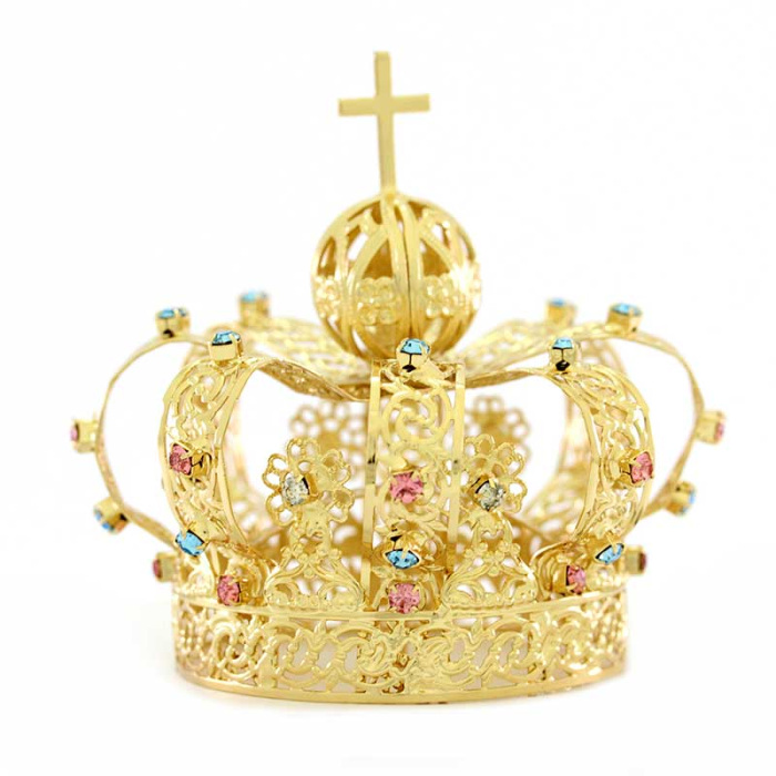 Metal Crown for Statue with rhinestones diameter 6 cm Metal Crown for Statue with rhinestones diameter 6 cm
