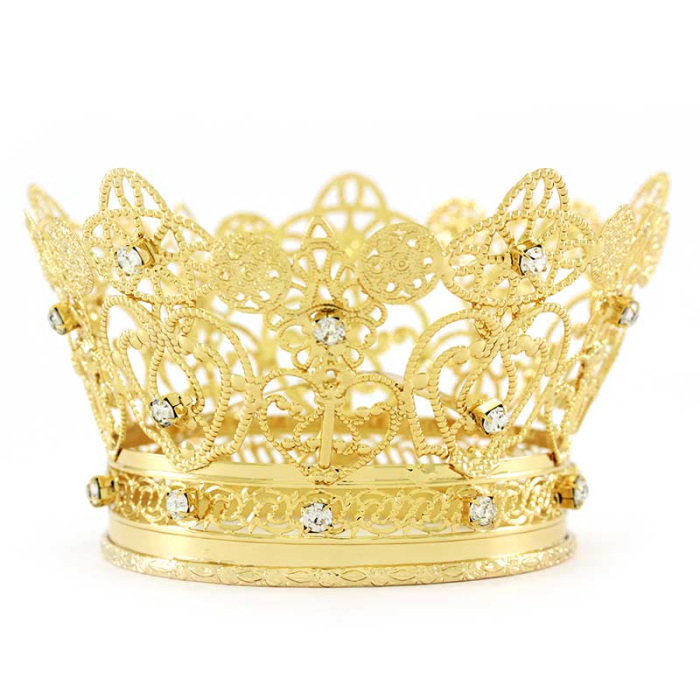 Corona Reale per statua in metallo dorato Diametro 10 cm