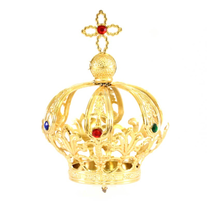 Corona per statua in plastica strass colorati Diametro 5,5 cm