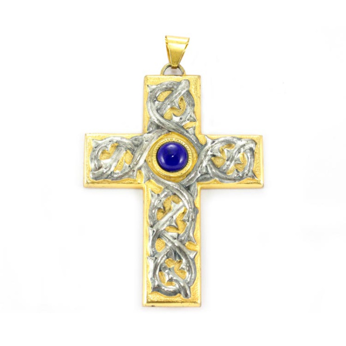 Pectoral Cross with Brambles Silver 800°° 10x7 cm