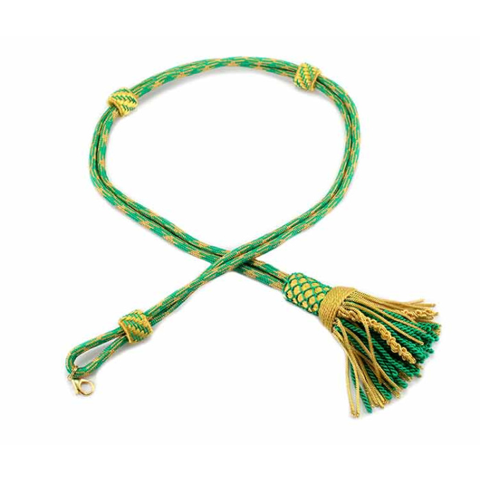 Luxury Pectoral Cross Cord Gold and Green