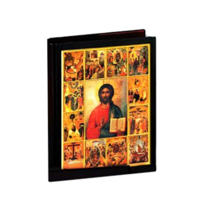 Funda para Leccionario cuero Cristo con escenas 31,7x24,5x7,5 cm