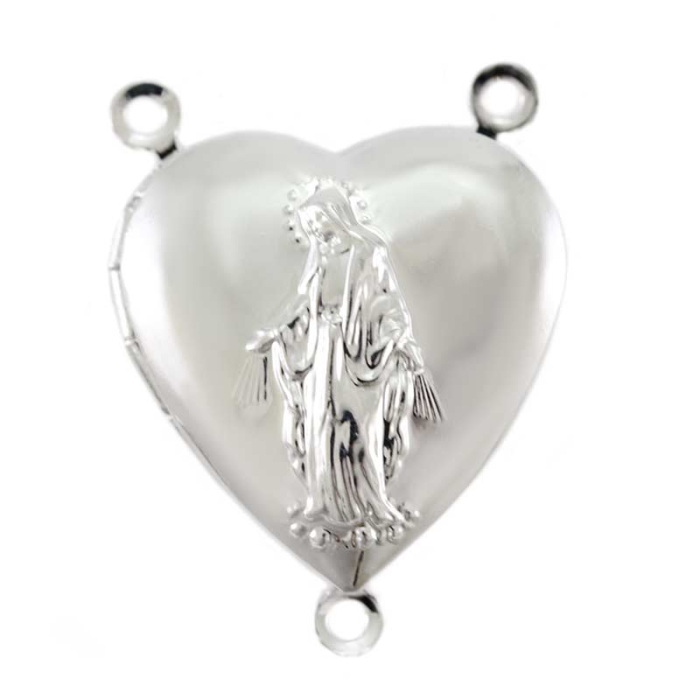 Pieza central marco foto corazón metal plateado 2x2 cm