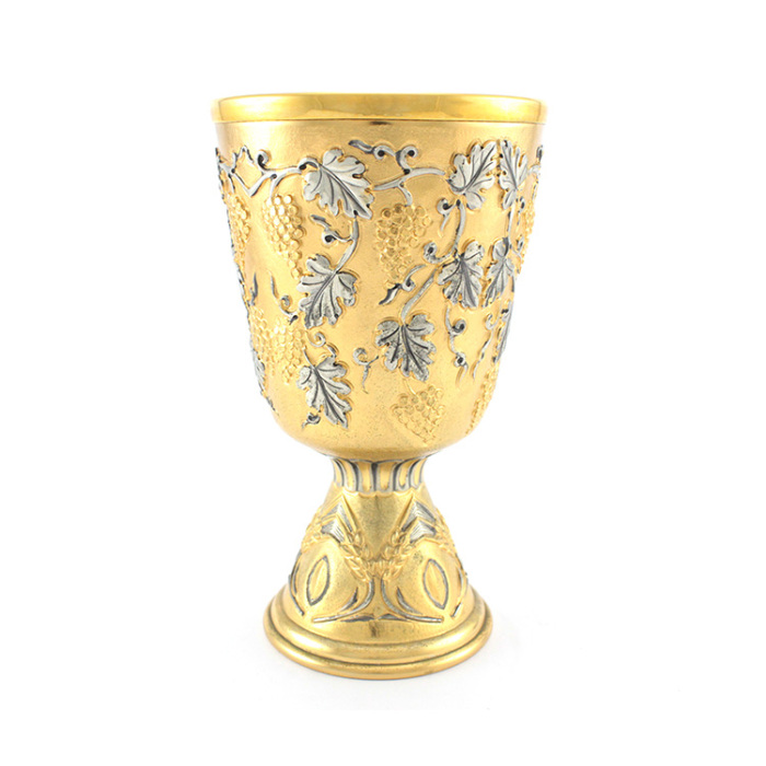 Cáliz Granos y Uva latón de plata 18,5 cm Cáliz Granos y Uva latón de plata 18,5 cm