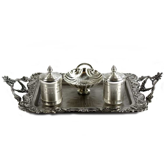 Servizio da Battesimo eucarestia in ottone Piatto 21x15 cm