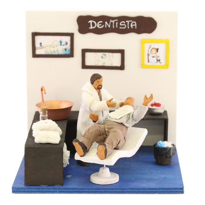 Dentista vestido en movimiento terracota 12 cm Dentista vestido en movimiento terracota 12 cm