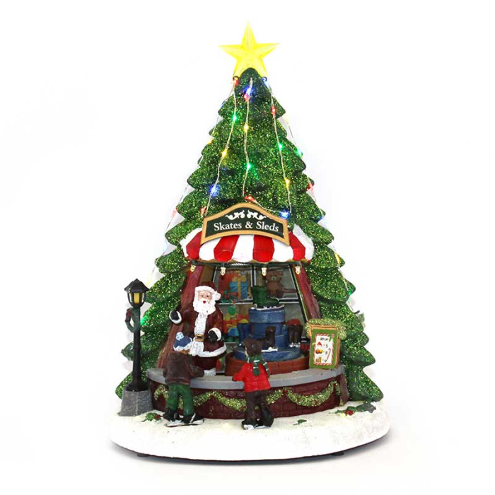 Albero di Natale negozio di caramelle a movimento 33x22x22 cm Luville