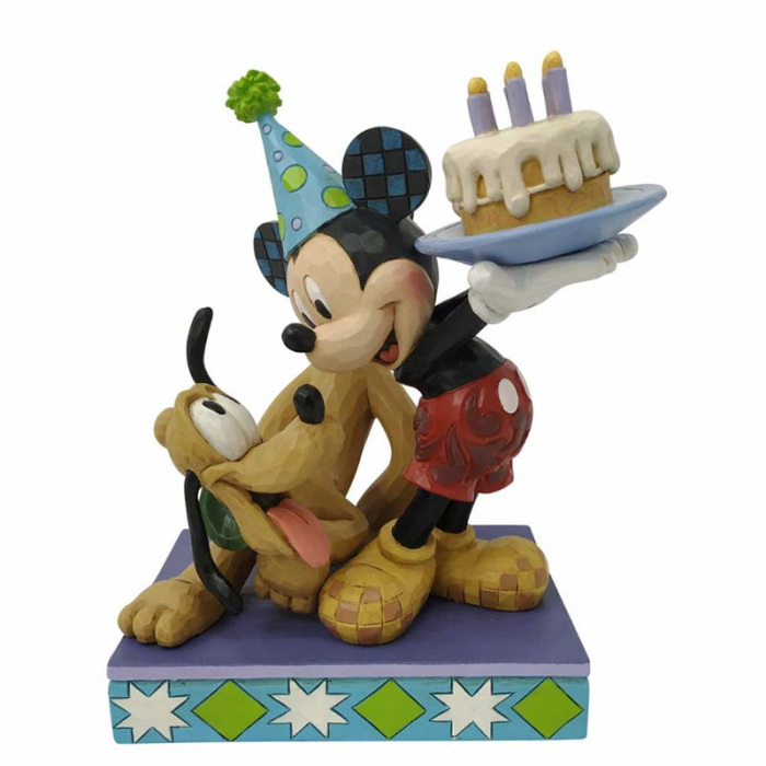 Mickey Mouse and Pluto with cake 16 cm Disney Traditions 6007058
