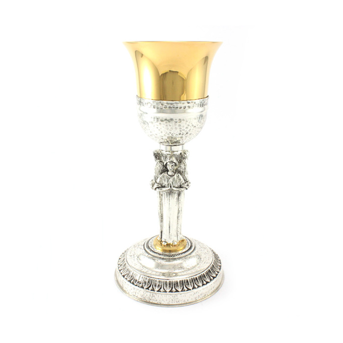 Hammered Brass Chalice with 3 Angels 23 cm diameter 9 cm Hammered Brass Chalice with 3 Angels 23 cm diameter 9 cm