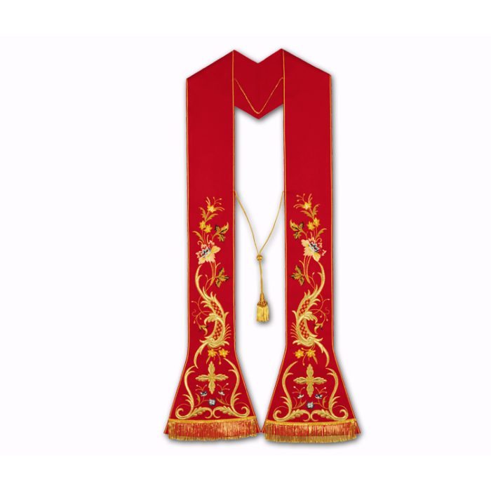 Estola Romana Floral Solemne de raso Estola Romana Floral Solemne de raso