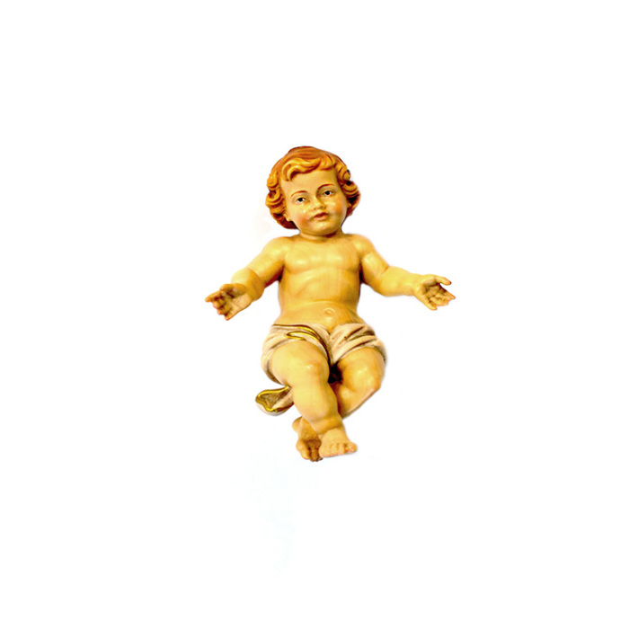 Niño Jesús en madera con paño 13 cm